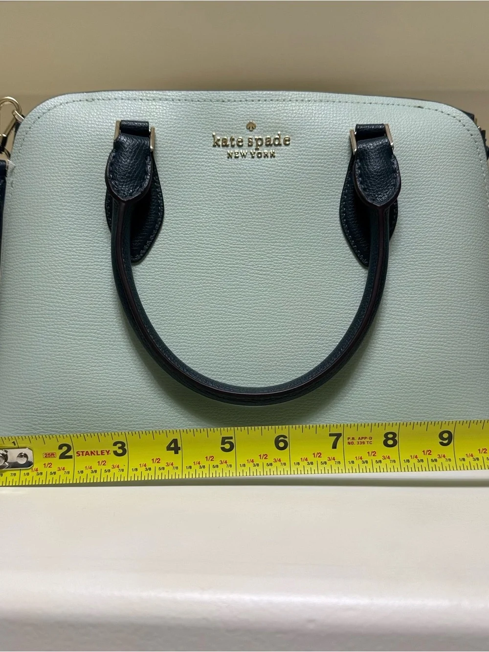 kate spade Two-Tone Mint and Black Leather Satchel